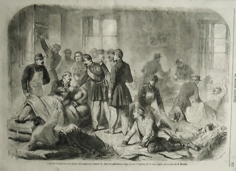 1859:NAPOLEONE III visita FERITI a VOGHERA..MONTEBELLO. - Immagine 1 di 1