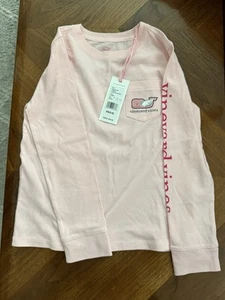 Vineyard Vines girls Pink Valentine’s Day Whale Long Sleeve Shirt Size XS 5-6 - Picture 1 of 3