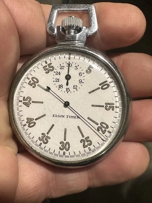 Working WWII 1942 Elgin 582 Bomb Timer "jitterbug" Pocket Stop Watch - Image 1 of 4
