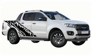 Distorted Stripe For Ford Ranger Raptor Trunk Side Sticker Graphics Vinyl Decals - Picture 1 of 4