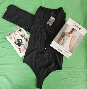 Wolford Shanghai Nights String Body Bodysuit Size Extra Small Black NOB - Picture 1 of 7