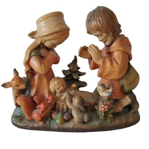 Vintage ANRI Sculture in legno di Ferrandiz Sacra Famiglia Natività 5,25" Artigianale Italia - Foto 1 di 14