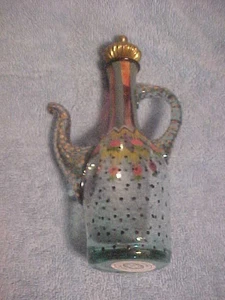 STUNNING Mackenzie Childs Hand Painted Circus Glass Cruet 9 3/4” EUC MINT - Picture 1 of 4