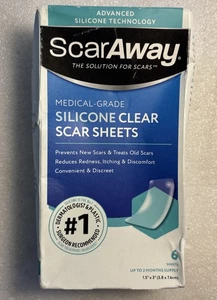 ScarAway Medical-Grade Clear Silicone Scar Sheets 6 Sheets - Picture 1 of 1