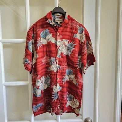 Campia Moda Rayon Mens Medium Shirt Cocktail Drinks Pineapples Palm Leaf - Image 1 of 4