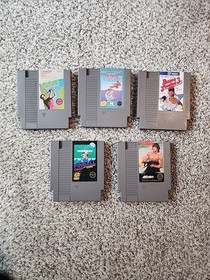 NES Game Lot &ndash; 5 Authentic Games (Golf, Karate Champ, Rambo, Pinball +)