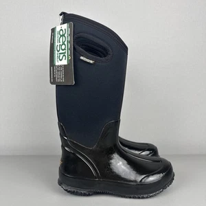 Bogs Classic High Handles Boots Waterproof Insulated Black Smooth 60155 Womens 6 - Bild 1 von 12