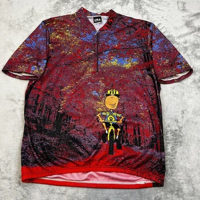 Camiseta deportiva de ciclismo Louis Garneau para hombre XXL dibujos animados ciclista camisa gráfica roja Foto 1 de 4