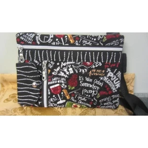 ADORABLE QUILTED IT'S 5 O'CLOCK SOMEWHERE HANDBAG. ZIPPERED DOUBLE STRAP  9x6" - Picture 1 of 6