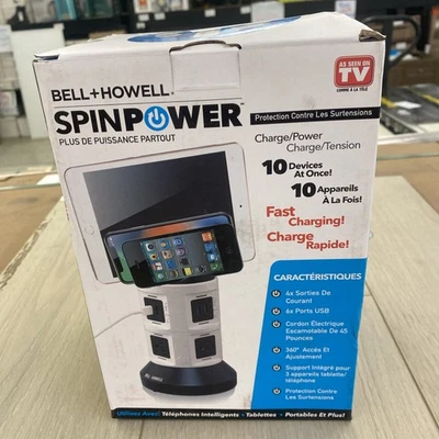 Bell + Howell Spin Power Charging Station - 4 Outlets / 6 USB Spin Power - New - Image 1 of 3