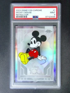 2023 Topps Chrome Disney 100 Mickey Mouse #1 Refractor PSA 9 - Picture 1 of 2