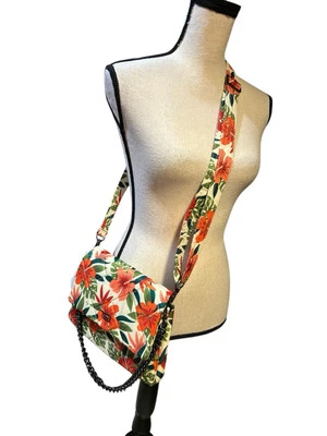 LUG Plie Lush Luah Naranja Floral Bandolera Vacaciones Cadena Bolso Cartera NUEVO Foto 1 de 4