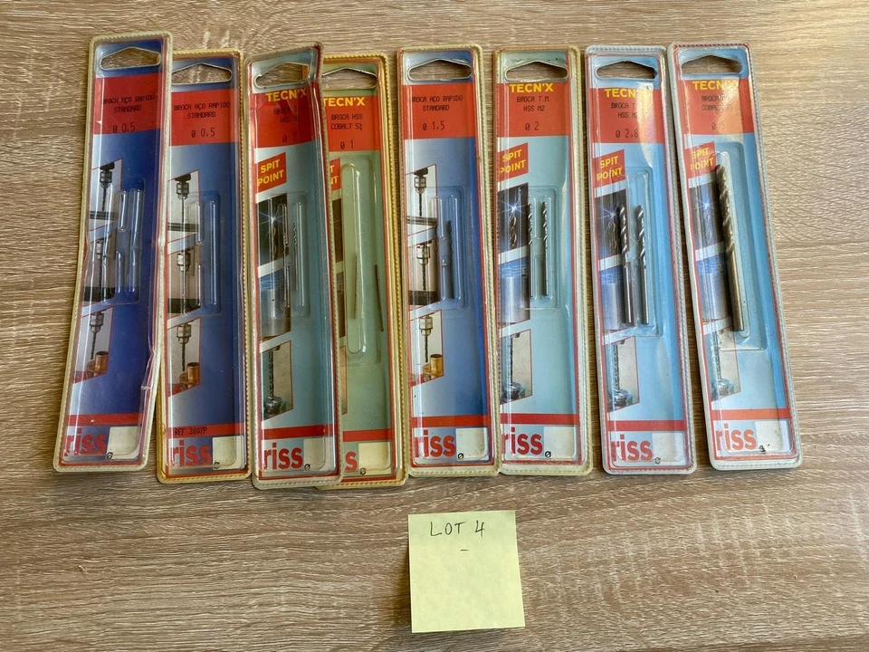 Lot N°4  8 forets mèches HSS Cobalt  métaux diamètre 0,5 mm à 5 mm RISS neuf - Photo 1/1