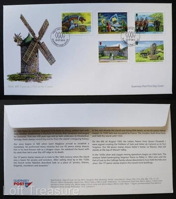 Guernsey Stamps: "450th Anniversary of Sark as a Fief to the Crown" FDC 2015 - Image 1 of 3