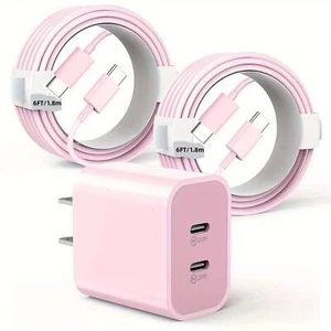 2-Pack Type-C Charger Blocks Included, 40W Dual Port Block With 2 Pack 6FT USB C - Bild 1 von 10