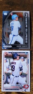 2020 Panini Prizm Draft Pick Power Surge & 2021 1st Bowman Prospect Aaron Sabato - Picture 1 of 1