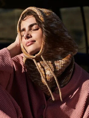 Free People Balaclava Deja Vu Space Dyed San Brown Novo sem etiquetas $49 - Imagem 1 de 4