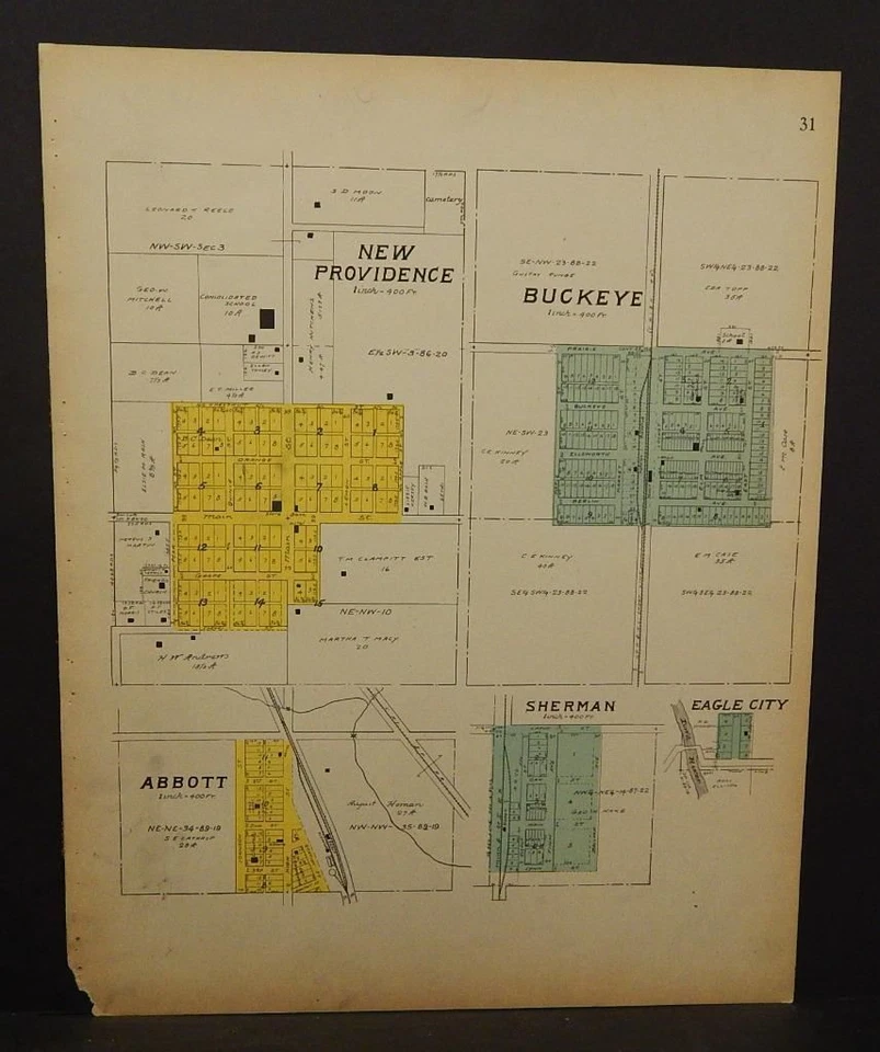 Iowa Hardin County Map New Providence Buckeye Abbott 1916   L10#40 - Image 1 of 1