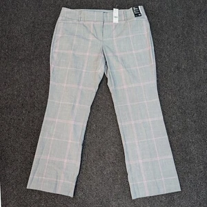 NWT 7th Avenue New York Co Straight Leg Stretch Pants Pink Gray Sz 16 p - Picture 1 of 8