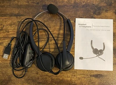 USB Headset with microphone (black) over ear - Image 1 of 2