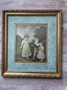 Sackville Kinder John Hoppner Druck Gold Vergoldet Verziert Gerahmt 15x13" Vintage - Bild 1 von 13