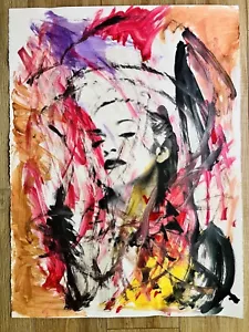 Street Art Original Mixed Media Painting on Paper Mr Clever Art 22x30 Madonna - Picture 1 of 1