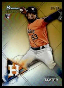 2021 Bowman Sterling Gold Refractor Cristian Javier 10/50 Houston Astros #BSR-71 - Picture 1 of 2
