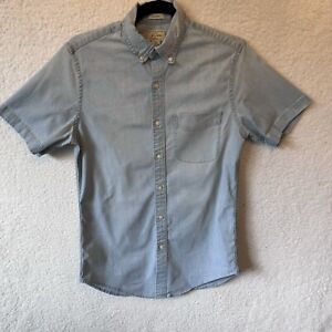 J.CREW Men's Button-Front Short Sleeve Shirt Size XS Slim Classic Denim Chambray