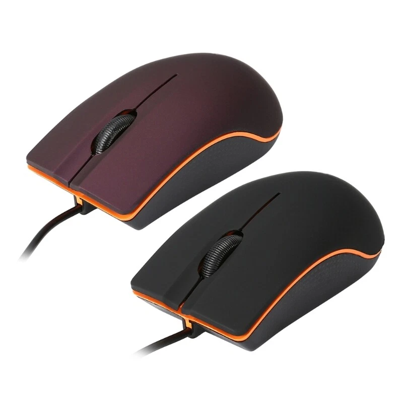 Wired Gaming Mouse USB 3D Purple Black Streamline Design 1200DPI Computer Mice - Image 1 of 4