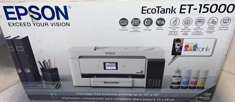 Epson EcoTank ET-15000 Wireless Color All-in-One SuperTank Printer - White - Image 1 of 1