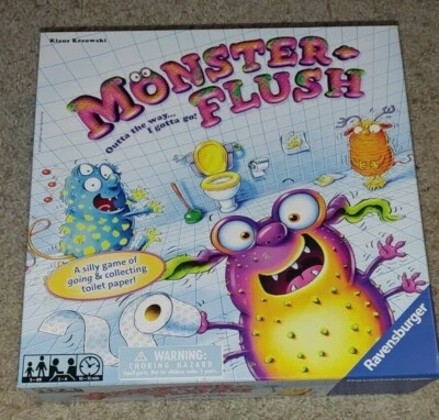 MONSTER FLUSH Outta the Way I Gotta Go Monster Poop Juego Ravensburger Completo Foto 1 de 3