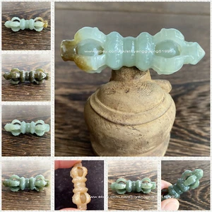 100% Natural Hotan Jade Vajra Colgante Unisex Vajra Arma Plato de Mano Juguete Y041 - Imagen 1 de 99