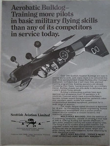 1975 PUB SCOTTISH AVIATION MILITARY TRAINER BULLDOG ROYAL SWEDISH AIR FORCE AD - Picture 1 of 1