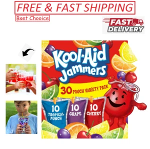 Kool-Aid Jammers Tropical Punch, Variety Pack, ( 30 ct Box, 6 fl oz Pouches ) - Picture 1 of 5