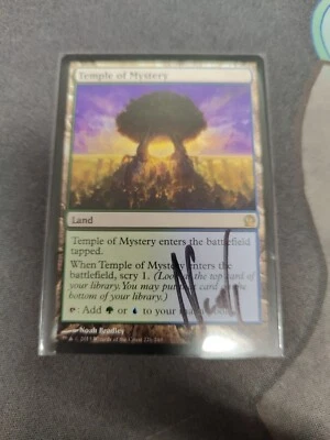1x Signed Temple Of Mystery Magic The Gathering Land - Image 1 of 2