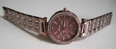 BRONZE COFFEE FINISH  BRACELET  FASHION BOYFRIEND WOMEN'S CASUAL WATCH - Image 1 of 4