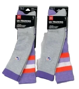 Under Armour Training Socks 4 Pair (2 Packs) Knee High 13.5K-4Y Youth Girls - Picture 1 of 4