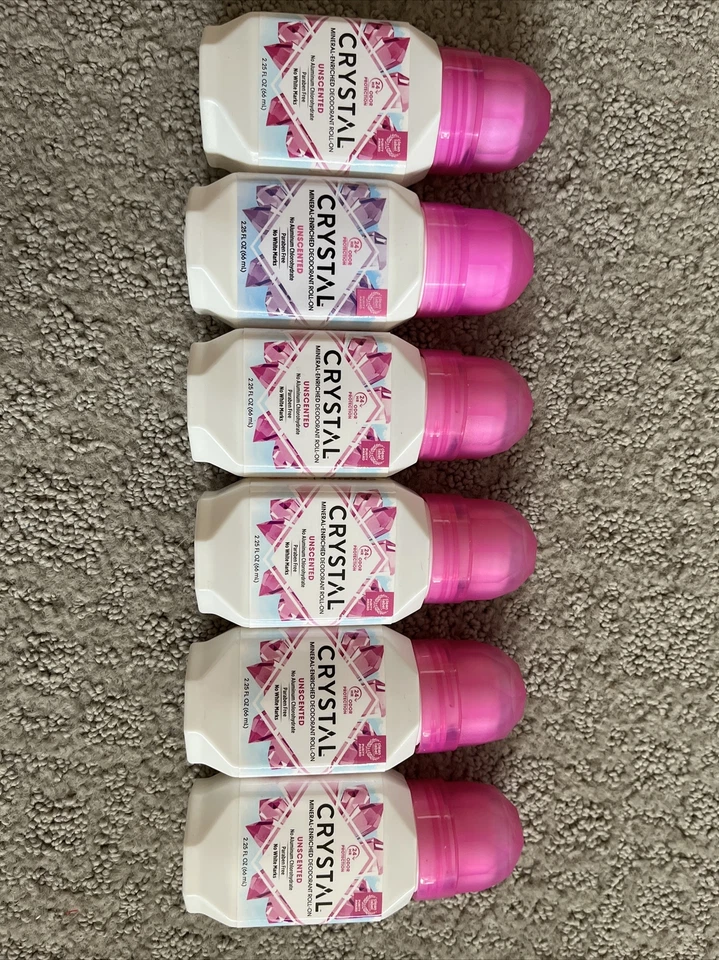 CRYSTAL Mineral Deodorant Roll-On Unscented Body Deodorant Lot Of 6 - Image 1 of 1
