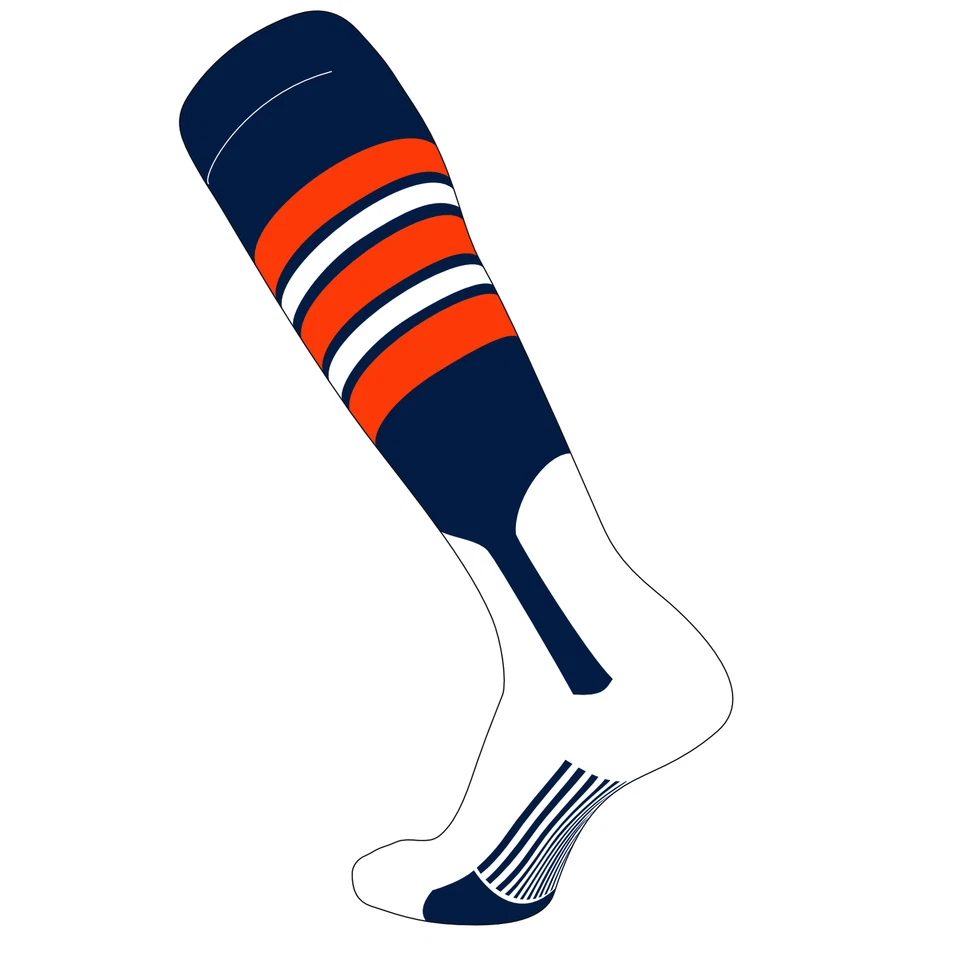 TCK Elite Baseball Knee High Stirrup Socks (F, 7in) Navy, Orange, White - Image 1 of 1