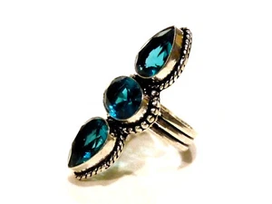 925 Silber Schmuck Shuttle Ring Kristall Apatit Gr. 57 Ring Ideal Geschenk - Bild 1 von 2