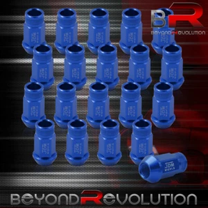 JDM 20PC Blue Wheel Lug Nut M12X1.5MM Pitch Thread Open Ended Extended Aluminum - Picture 1 of 3
