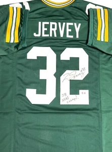 Camiseta deportiva verde réplica personalizada firmada por los Packers Travis Jervey AUTA con SB Champs - BAS - Imagen 1 de 3