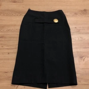 Balenciaga Paris Skirt Black Wool Mid Length (Size 2 - 26 US Measured) 34 EUR - Picture 1 of 9