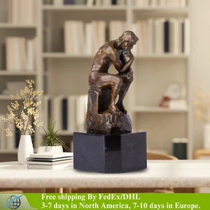 The Thinker Bronze Statue Thinker Auguste Rodin Tabletop Sculpture Home Decor - Picture 1 of 8