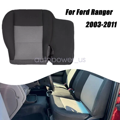 For 2003-2011 Ford Ranger Bench Seat Driver Bottom Cloth Seat Cover Black/Gray - Image 1 of 4