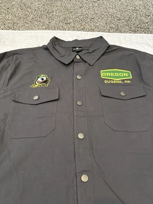 COLOSSEUM OREGON DUCKS SLATE CANVAS OVER-SHIRT RARE Large NWT $65 - Image 1 of 4