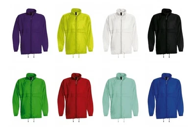 B&C Jacke Unisex Windbreaker Kapuze Full Zip viele Farben S-3XL JU800 NEU - Bild 1 von 2