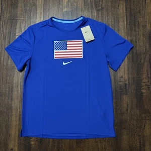 Nuevo con etiquetas Camiseta para correr Nike Miler Team EE. UU. Atletismo Dri FIT FJ3412-417 para hombre M. A0 - Imagen 1 de 6
