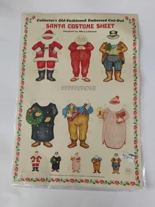 Nuevo de Colección Años 80 Merrimack Repujado Recortado Muñeca Santa Disfraz Hoja Mary Lillemoe - Imagen 1 de 2