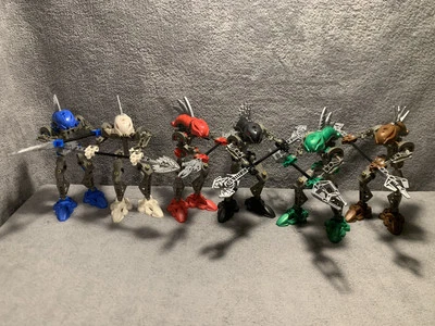 Lego Bionicle Complete Set Of 6 Rahkshi 8587 8588 8589 8590 8591 8592, No Cracks - Image 1 of 4
